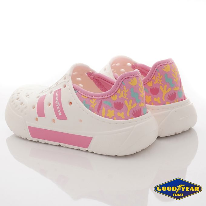 GOODYEAR - 台灣製GOODYEAR後踩水陸洞洞鞋(中小童段)-休閒鞋-白