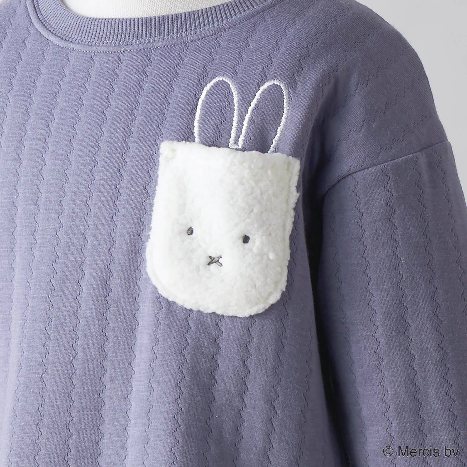 日本千趣會 - (兒童) Hotcott 米飛兔 純棉鋪棉家居服/睡衣-紫灰