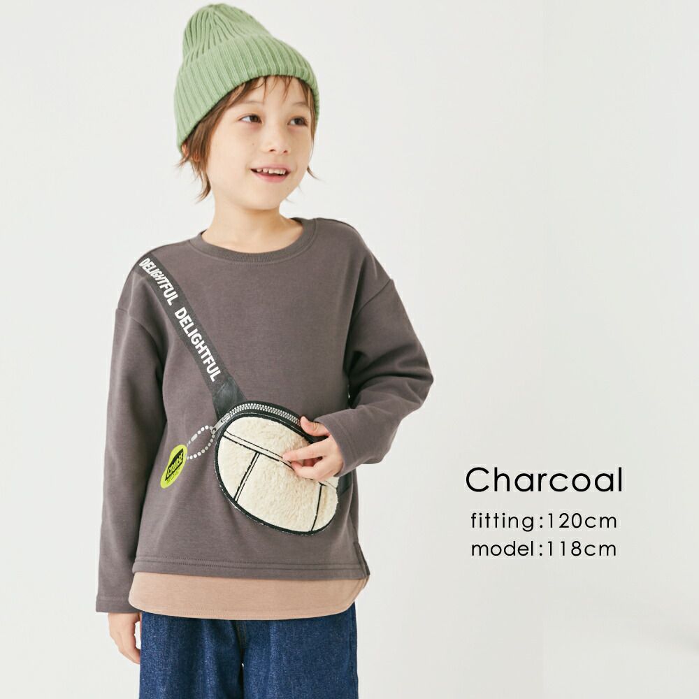 日本 evercloset - 絨毛小包裏起毛長袖上衣-象牙白