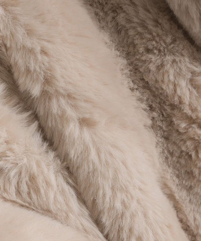 日本 ELENCARE DUE - 奢華毛絨柔軟寬鬆保暖拉鍊外套-炭灰