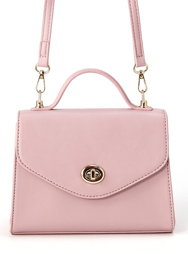 日本 GRL - 2WAY梯形金旋釦手提包/側背包-薰衣草