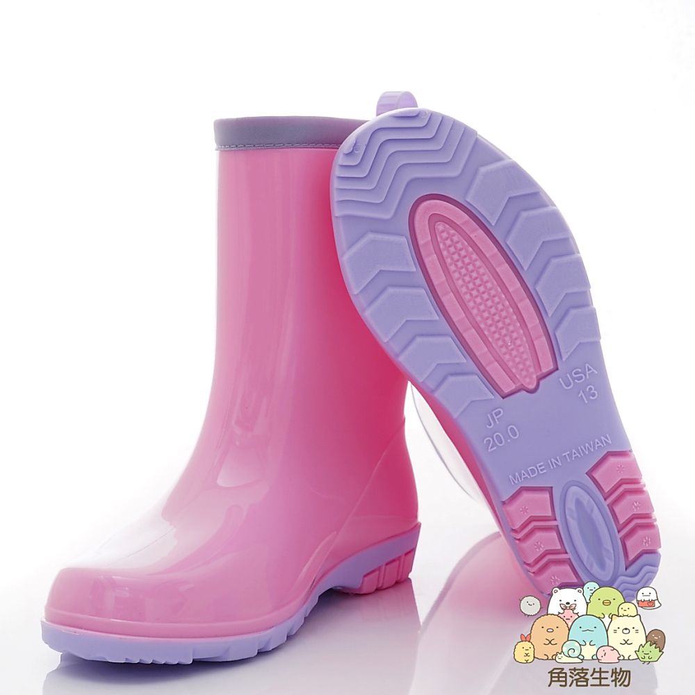 角落生物 - 台灣製角落小夥伴雨鞋(中大童段)-粉