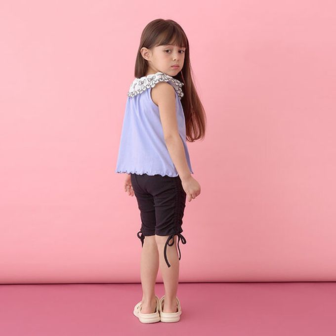 日本 Lycee mine - 精緻櫻桃蕾絲領無袖上衣-綠