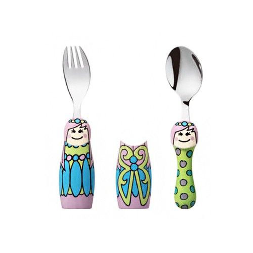 EAT4FUN - 316不鏽鋼餐具DUO兩人組-童話公主-一叉+一匙
