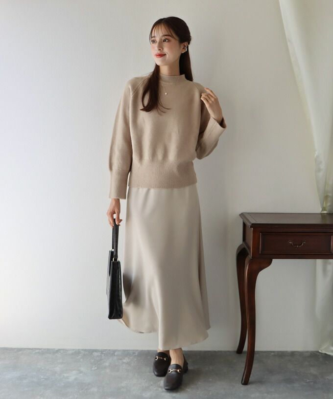 日本 BLUE EAST - 優雅立領針織上衣-草綠