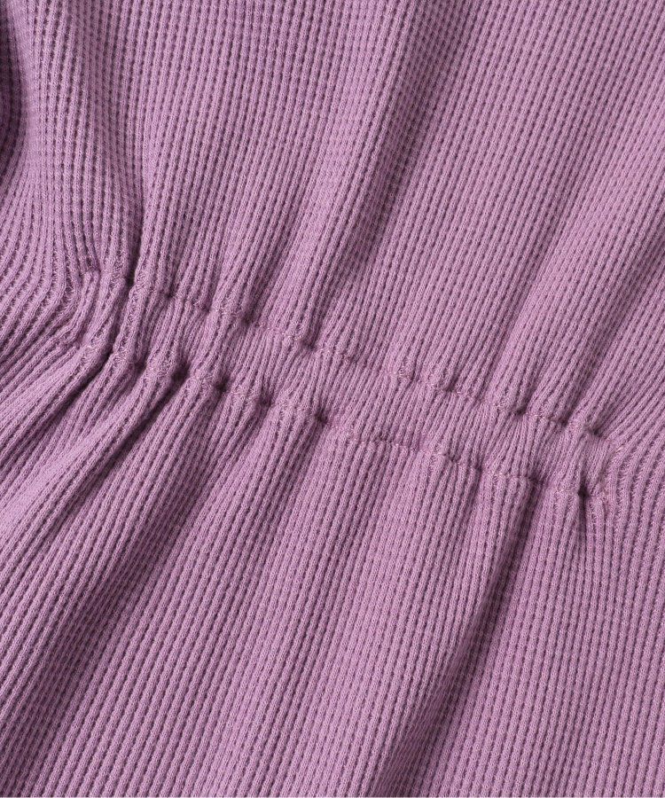 日本 apres les cours - 甜美華夫格長袖洋裝-緞帶裝飾-薄荷綠