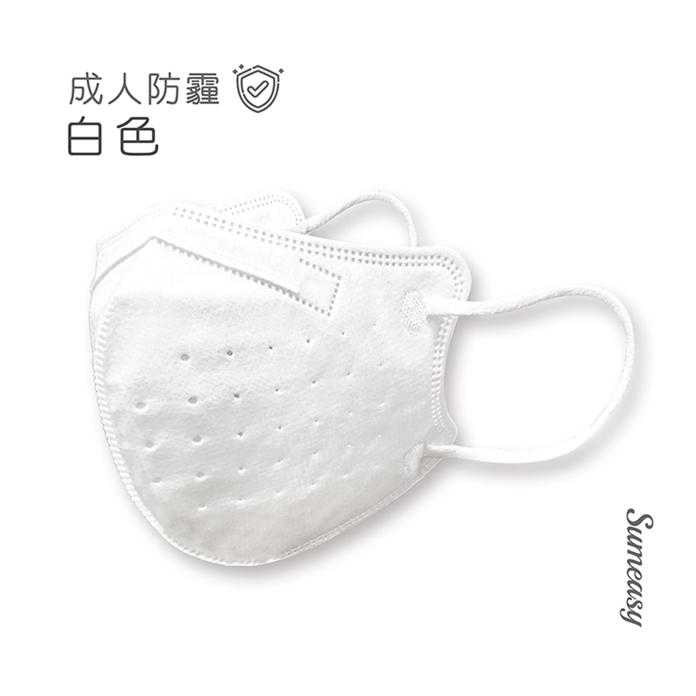 順易利防PM2.5立體醫用成人口罩30入-白色 (約12.5cm x 13cm ± 5% 。)-30入