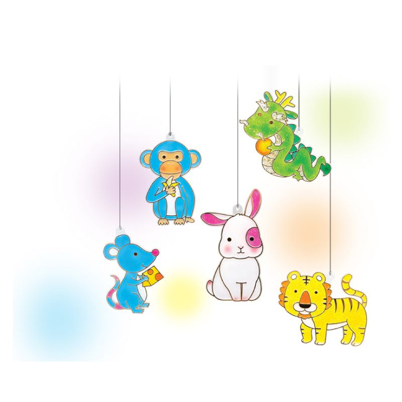 韓國 AMOS - 10色十二生肖主題吊飾玻璃彩繪膠