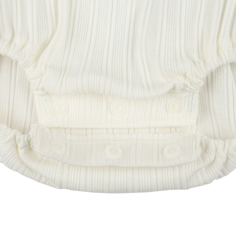 akachan honpo - 長袖外出包屁衣-小花-淺藍色