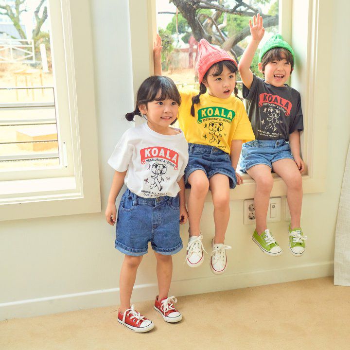 韓國 Hanab - 跳舞無尾熊純棉T-黃