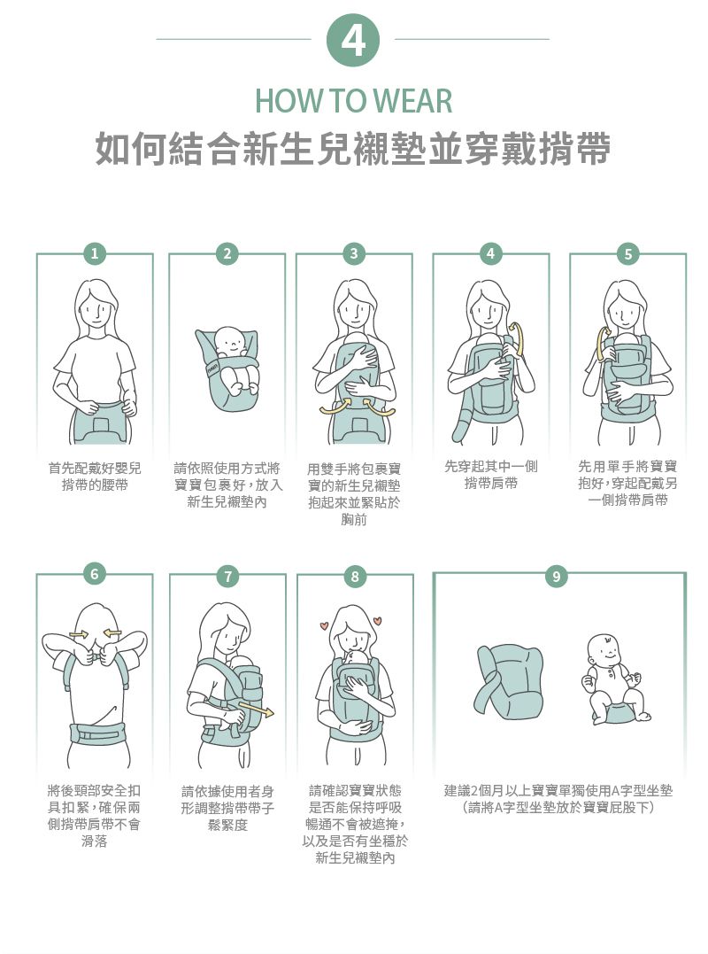 PAMABE - 新生嬰兒緩衝襯墊組-適用於 Pognae ALL NEW NO.5、MAX、No5 Plus Light 款-白