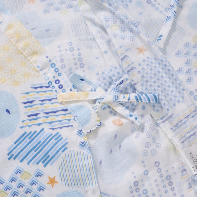 akachan honpo - 兩件式甚平-海-米白色