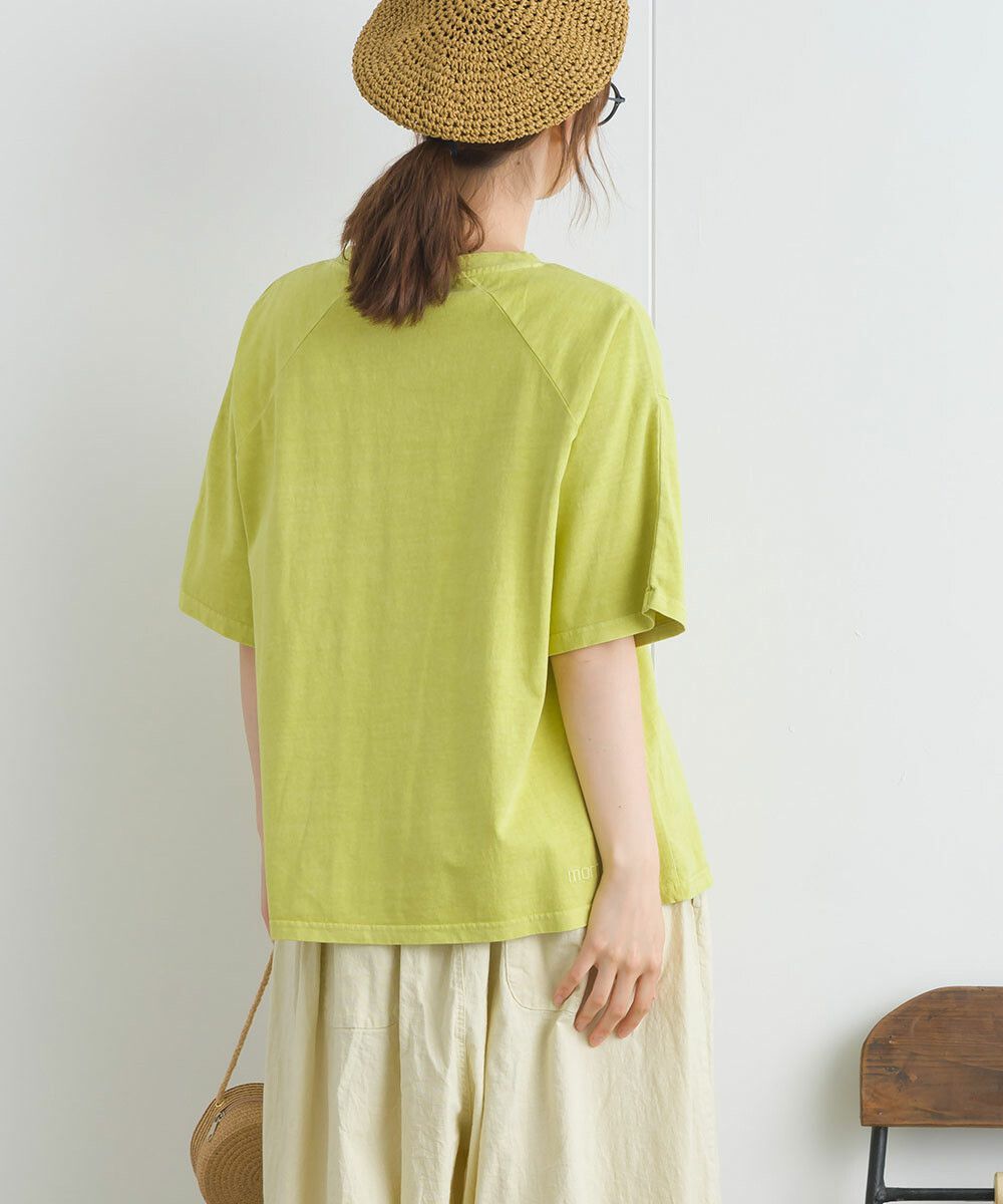 日本女裝代購 - 舒適落肩小口袋五分袖上衣-奶茶棕