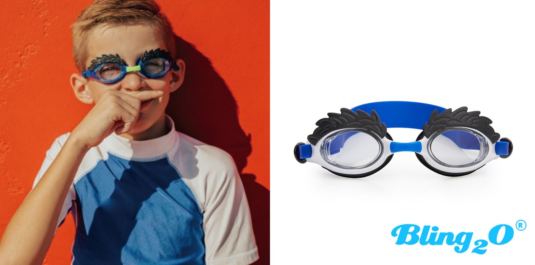 美國Bling2o - 兒童造型泳鏡漸層美人魚系列-藍紫色 (6歲-成人)