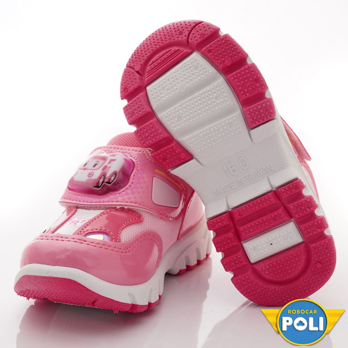 POLI 波力救援小英雄 - 台灣製電燈休閒運動款(中小童段)-運動鞋-粉紅