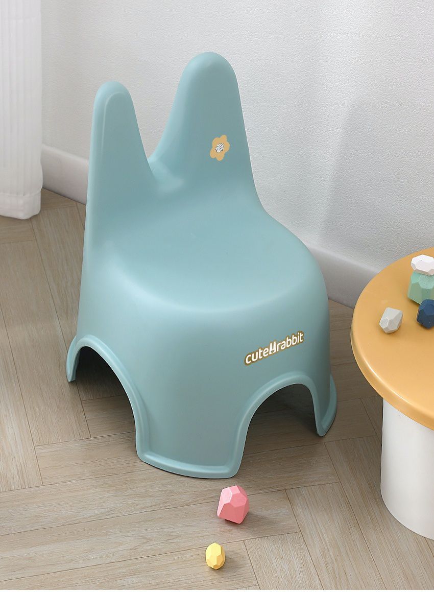 加厚塑膠防滑兒童矮凳-兔子耳朵-橘色