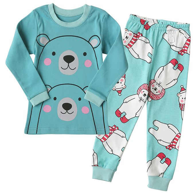 正韓 Puco - 超優質嬰幼兒/兒童長袖100% 有機純棉家居服/睡衣-抱抱北極熊