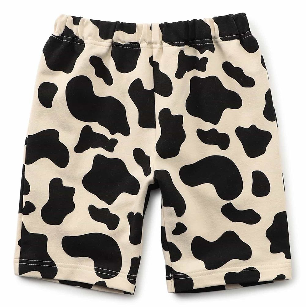 DAISUKI 可愛印花短褲-乳牛紋-米白