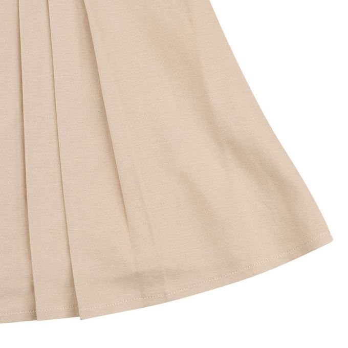 akachan honpo - 百褶洋裝 素面-淺卡其