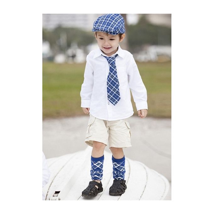 美國 juDanzy - 紳士寶寶禮盒三件組-海軍藍格紋款 (1-3Y)