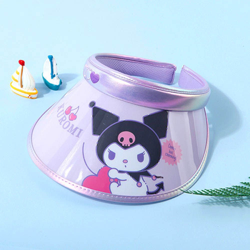 透氣網眼炫彩大帽簷遮陽帽-卡通人物庫洛米-紫 (頭圍約52~54cm)