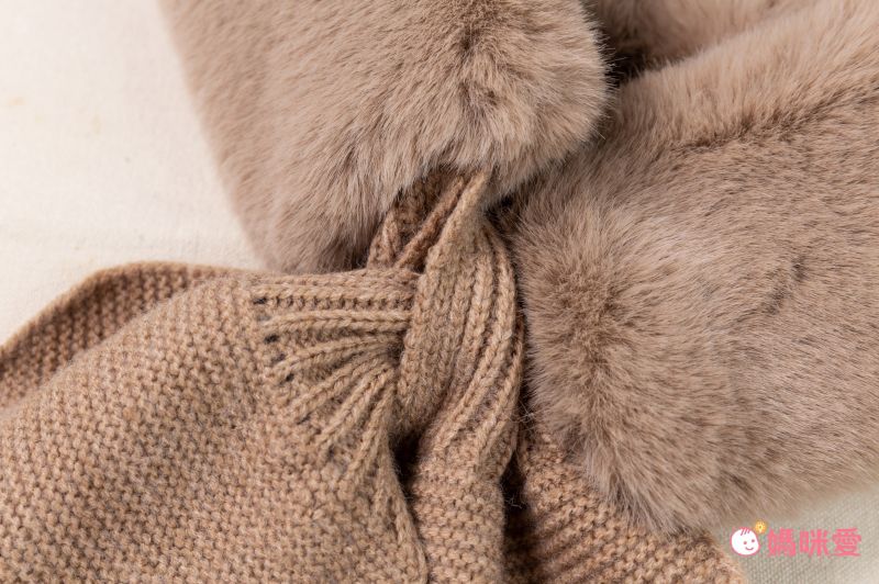 韓國 MAY - 三角披肩式圍巾/披巾-卡其