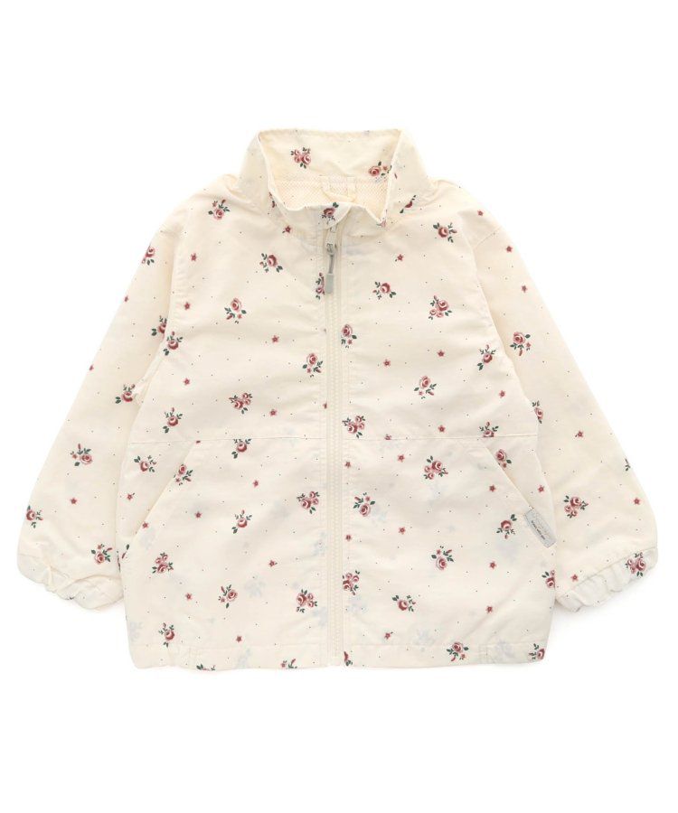 日本 apres les cours - 潑水加工 輕量印花風衣外套-撞色-藍棕系