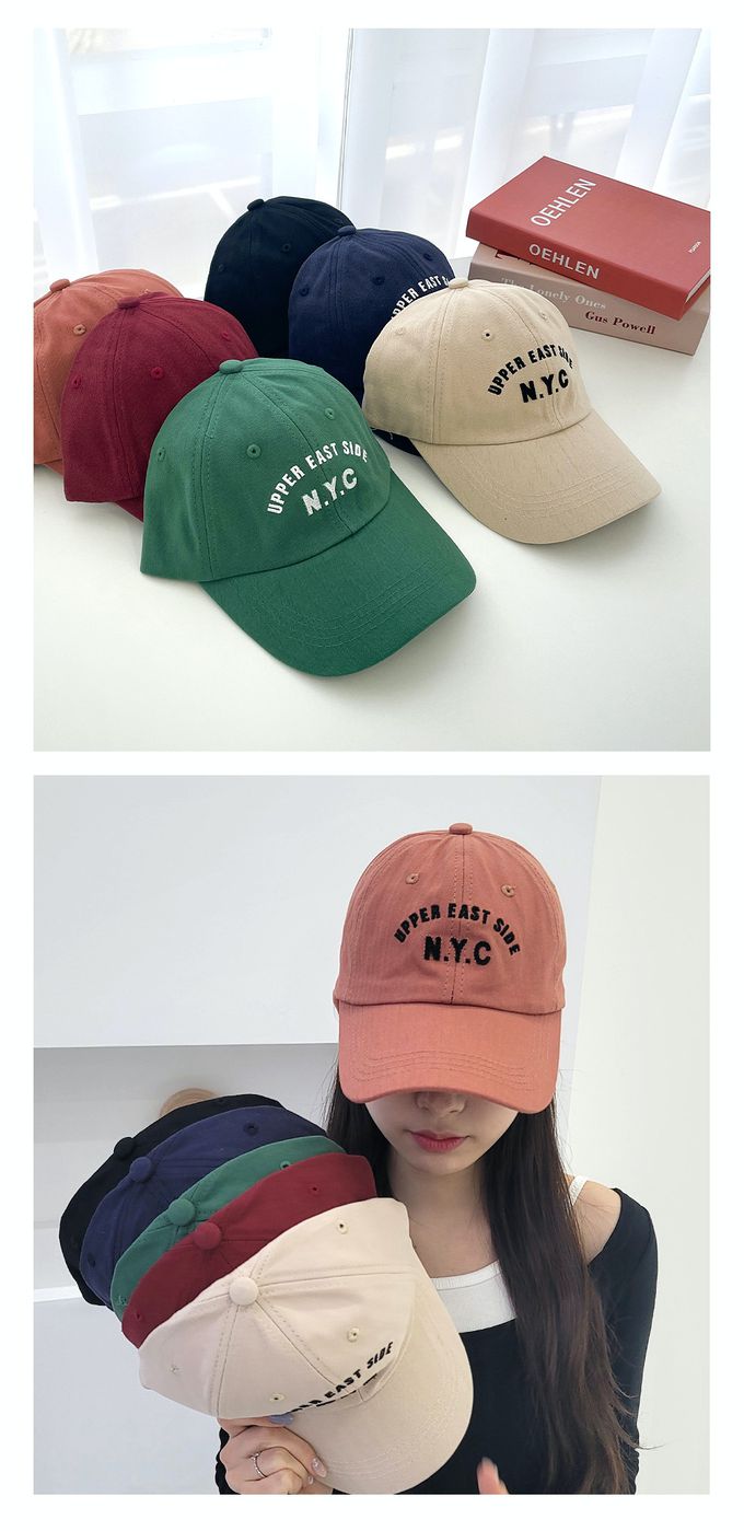 韓國 Soo&Soo - 美式經典復古老帽-N.Y.C-橘