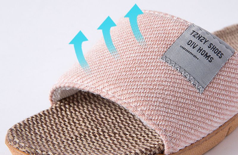 亞麻室內拖鞋-咖啡色