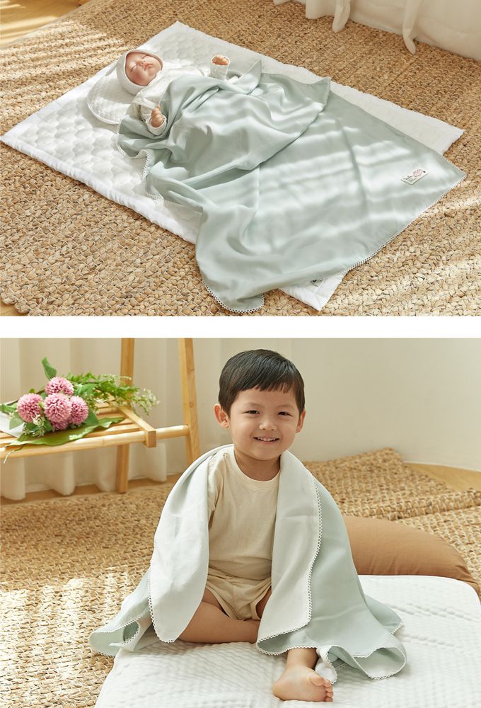 韓國 Hello HiZoo - 3D透氣雙面涼感被/透氣被/冷氣被-嬰兒款(薄荷綠)