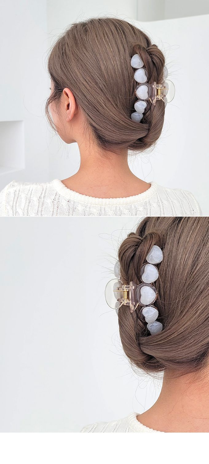 韓國 Soo&Soo - 正韓製果凍透明感髮夾/抓夾-卡其