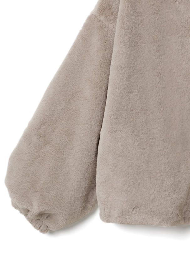 日本 GRL - 超柔軟刷毛圓領外套-煙燻粉 (F)