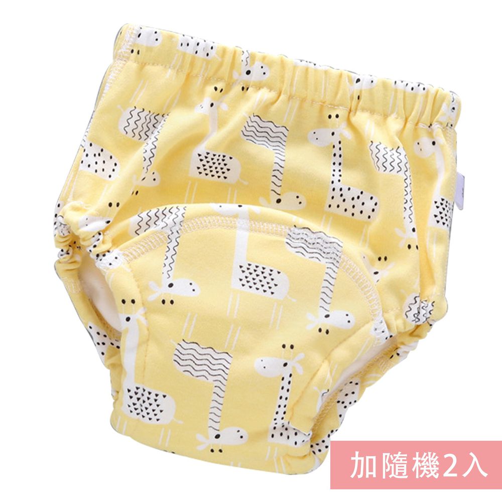 JoyNa - 可愛印花六層紗4層學習褲-3件入-長頸鹿+隨機2入