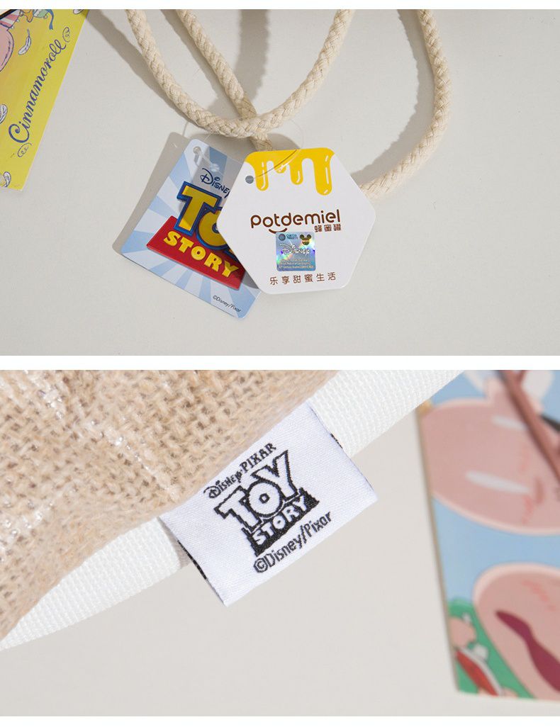 卡通大容量棉麻手提袋/便當袋-卡通人物史迪奇 (24x24x15cm)