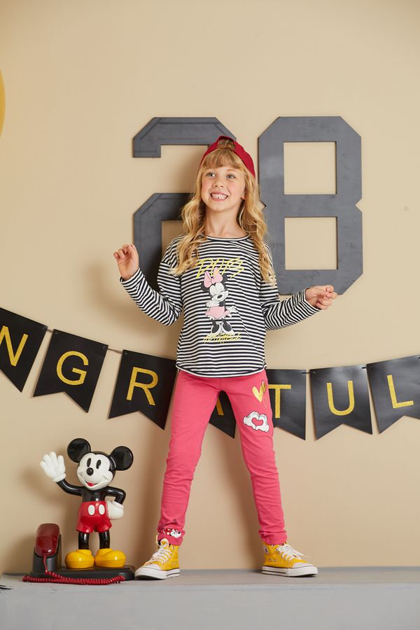 麗嬰房 Disney - 米妮系列愛心米妮彈力棉褲-熱情粉