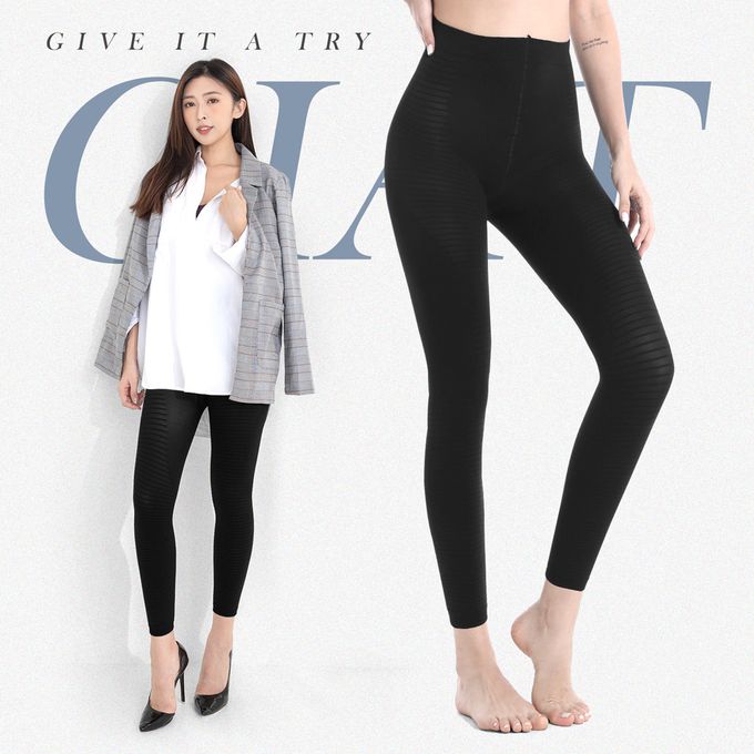 GIAT - 2件組-石墨烯遠紅外線彈力九分內搭褲-黑色