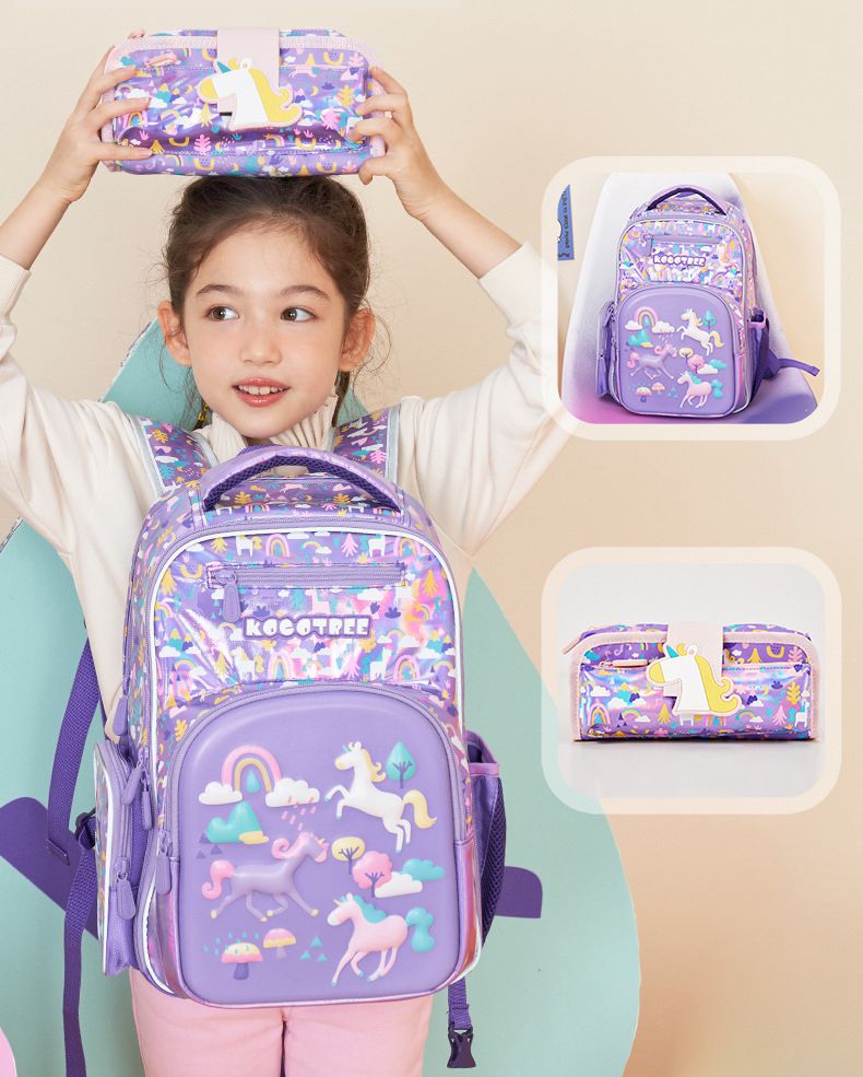 Kocotree - 造型筆袋-獨角獸粉紫小馬