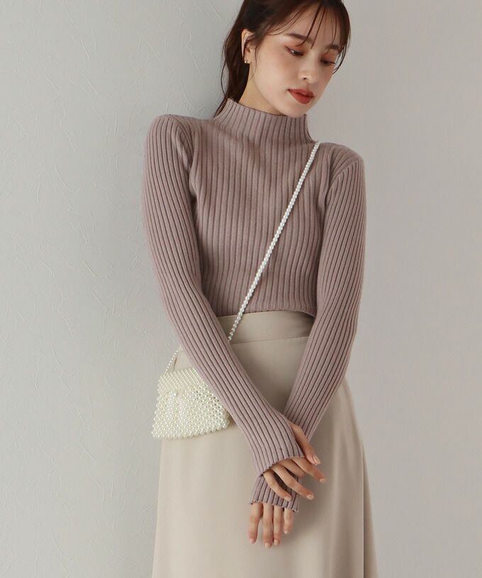 日本 BLUE EAST - 小立領坑條針織上衣-果實紅