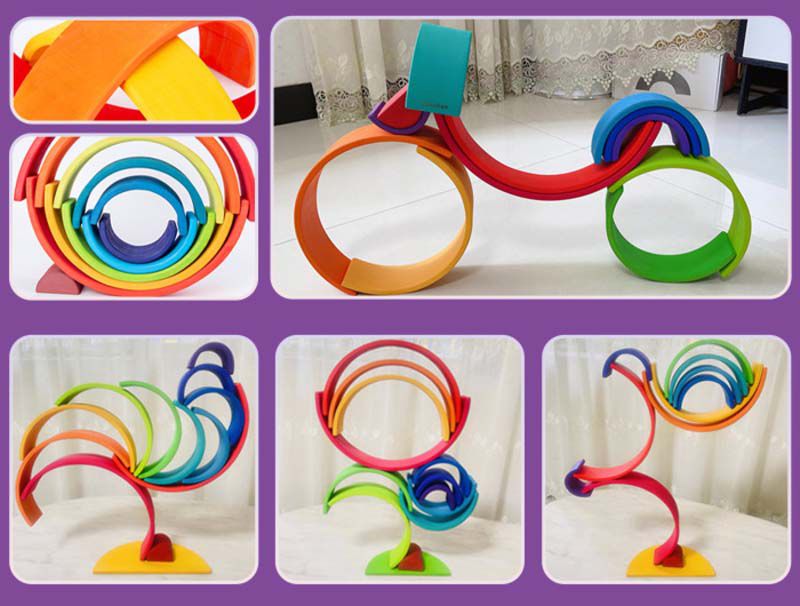 ColorFan - 益智彩虹積木-彩虹長條積木(11入/組)