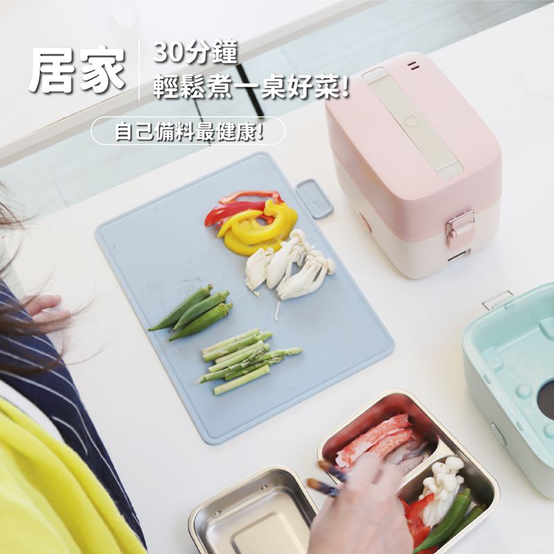 MIYA - 小主廚雙層不鏽鋼蒸煮即食鍋-MY-RC01-薄荷綠