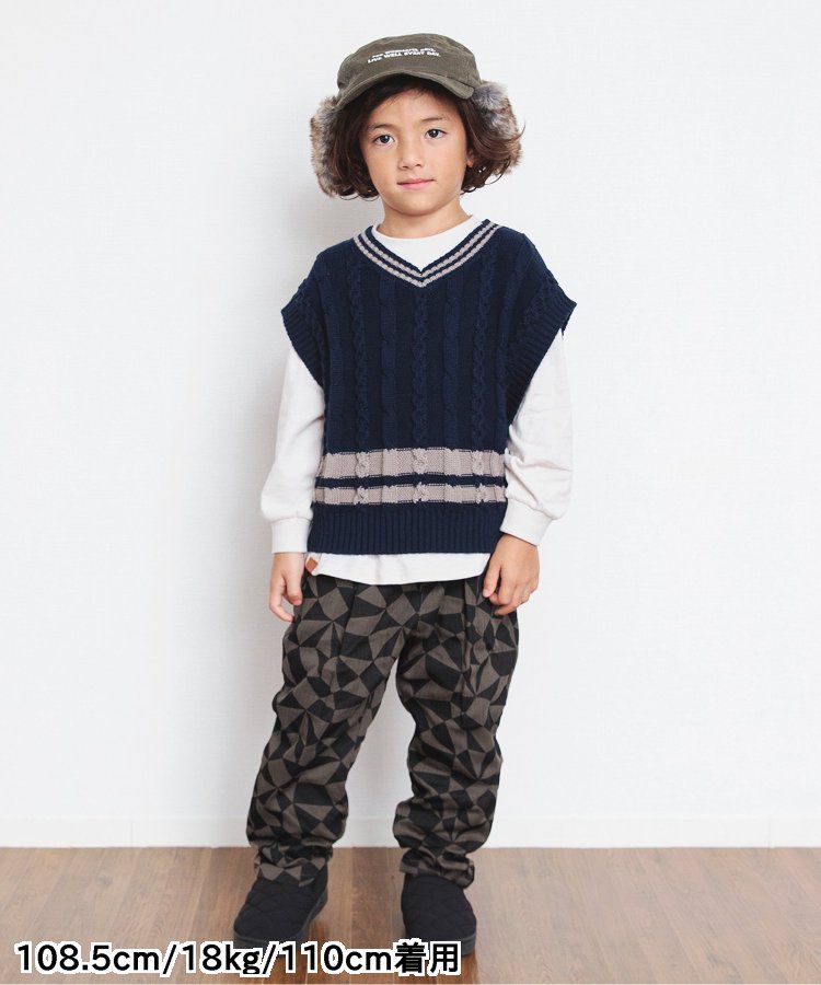 日本 BREEZE - 挺版廓形印花主廚褲-變形蟲-黑