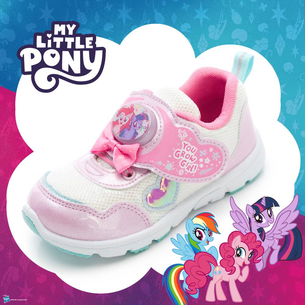 My Little Pony 彩虹小馬 童鞋 電燈運動鞋 PYKX64603-白粉-(寶寶小中大童段)