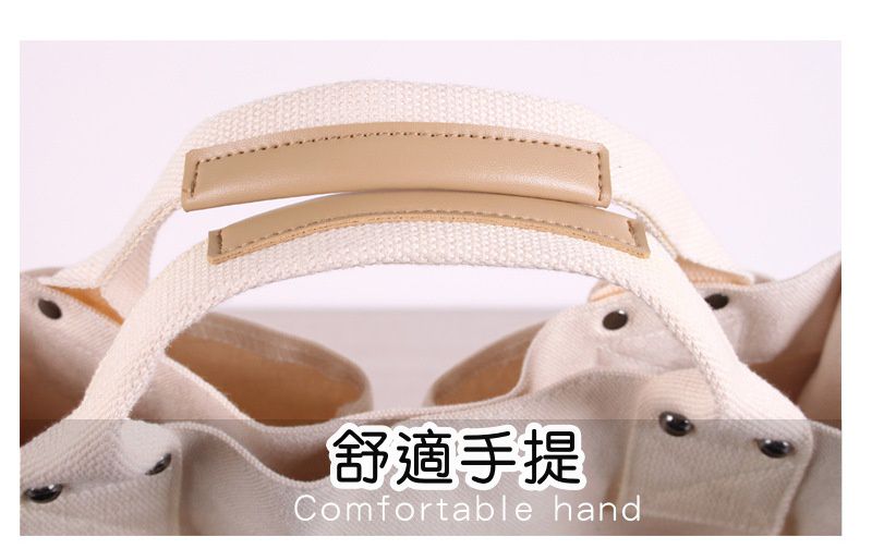 大容量帆布手提包/斜背包-黑色 (34x14x25cm)