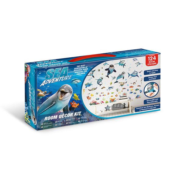 英國 Walltastic - 實境壁貼-海底世界-124張貼紙