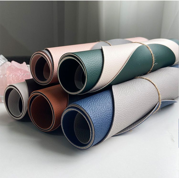 仿皮革橢圓形餐墊-雙色款-橘棕X黑 (43.5cm*30cm)