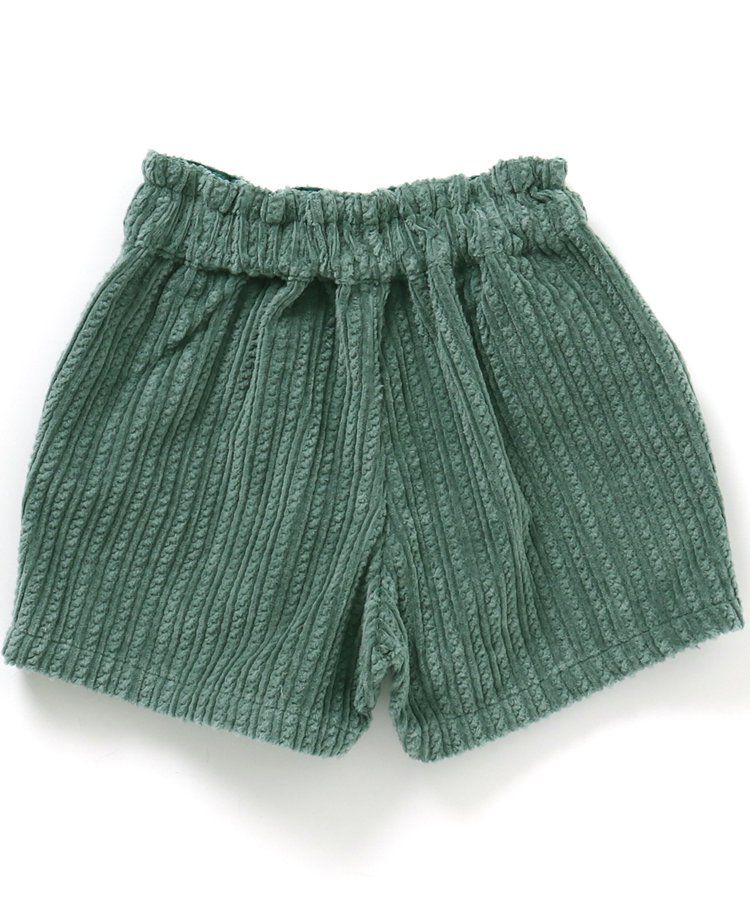 日本 apres les cours - 蝴蝶結口袋燈芯絨短褲-葡萄紫