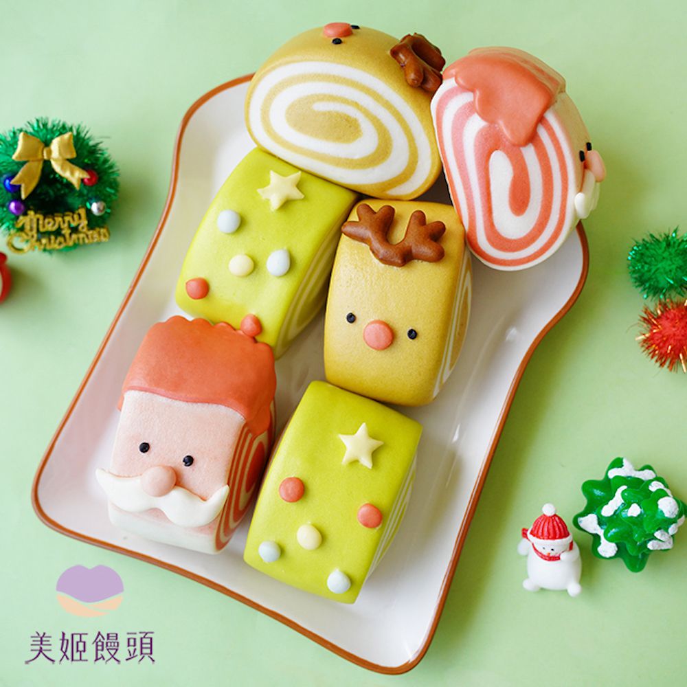 聖誕派對鮮乳造型饅頭-40g/顆*6入裝