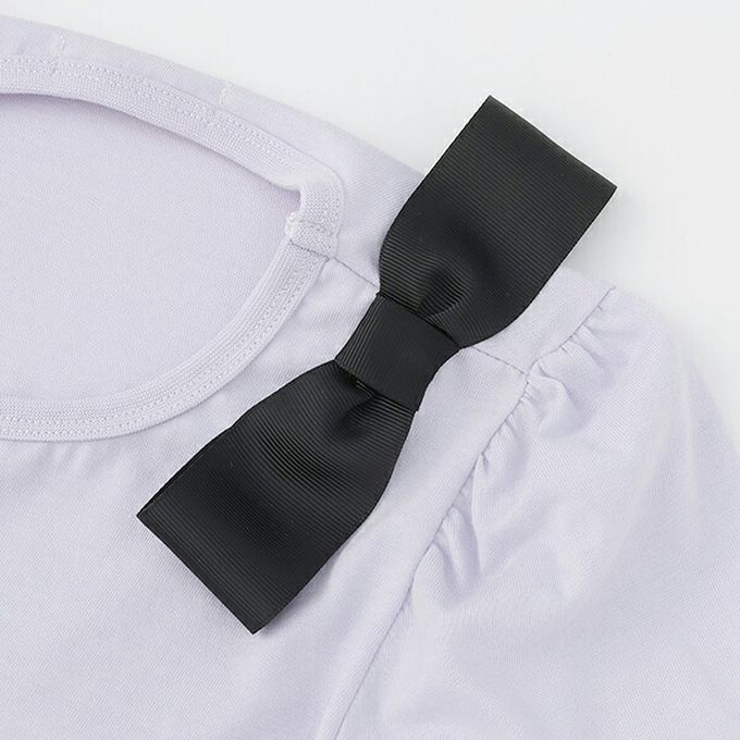 日本 Lycee mine - 100%棉 夢幻蝴蝶結長袖上衣-白