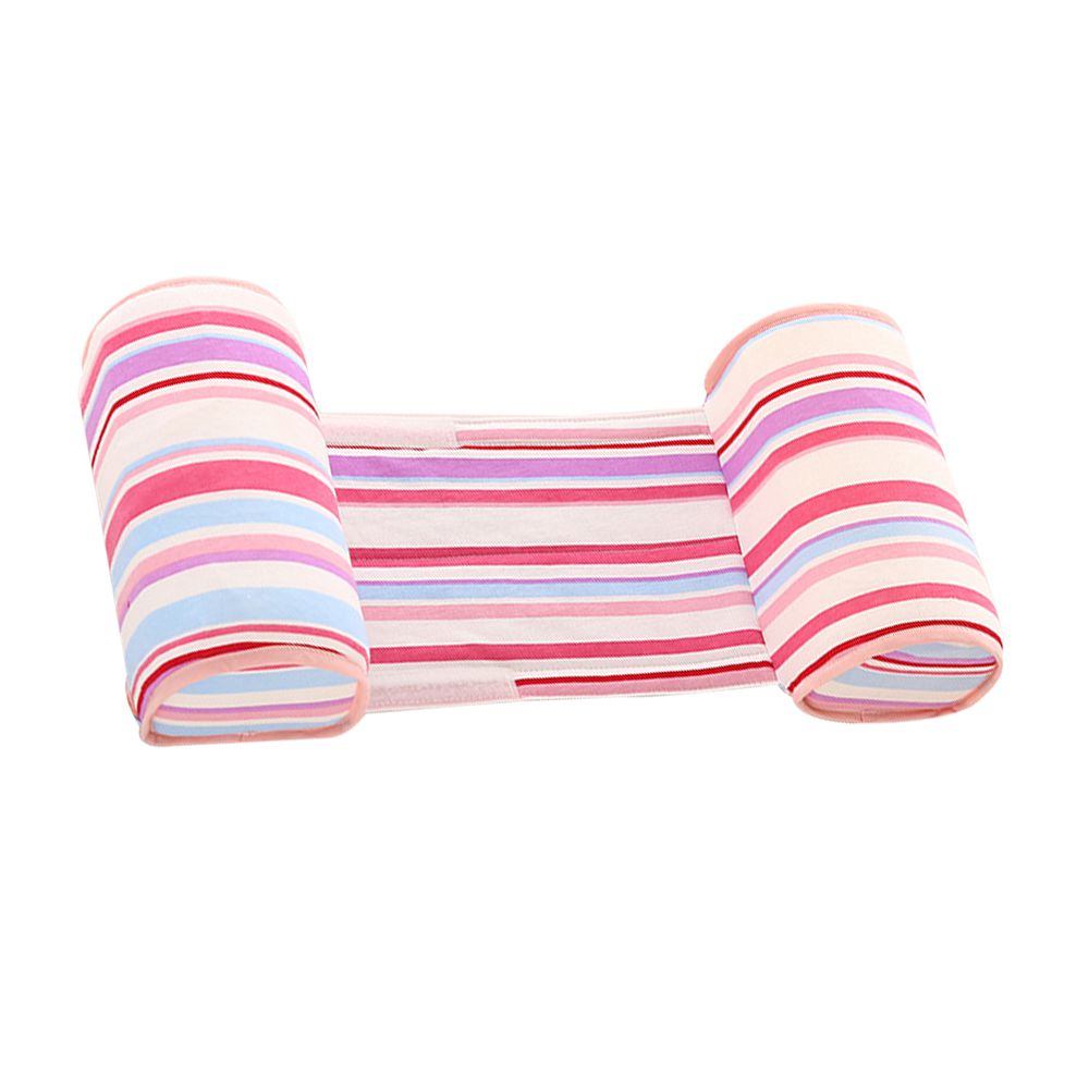 JoyNa - 新生兒防側翻枕 兒童固定枕(枕套可拆洗)-粉紅條紋 (枕:43*18CM; 最小寬度約17CM，最大的寬度約23CM)