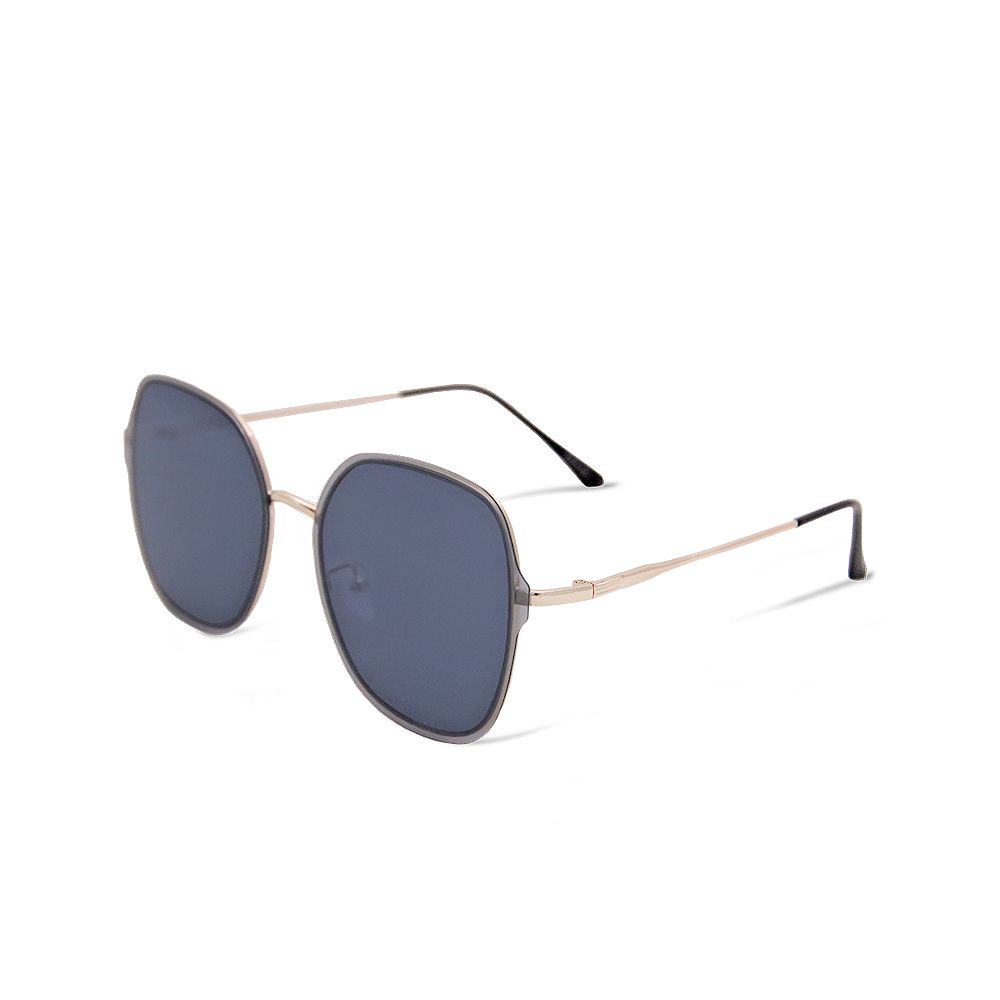 ALEGANT - 輕時尚靜瑟黑果凍透視金屬鏡框設計墨鏡│UV400太陽眼鏡